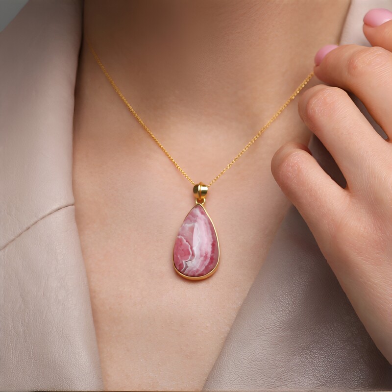 Ciondolo in argento con Rodocrosite (Bali Barong)