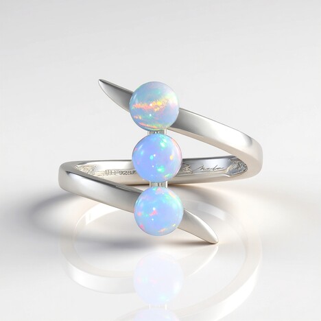 Anello in argento con Opale di Welo (de Melo Essence)