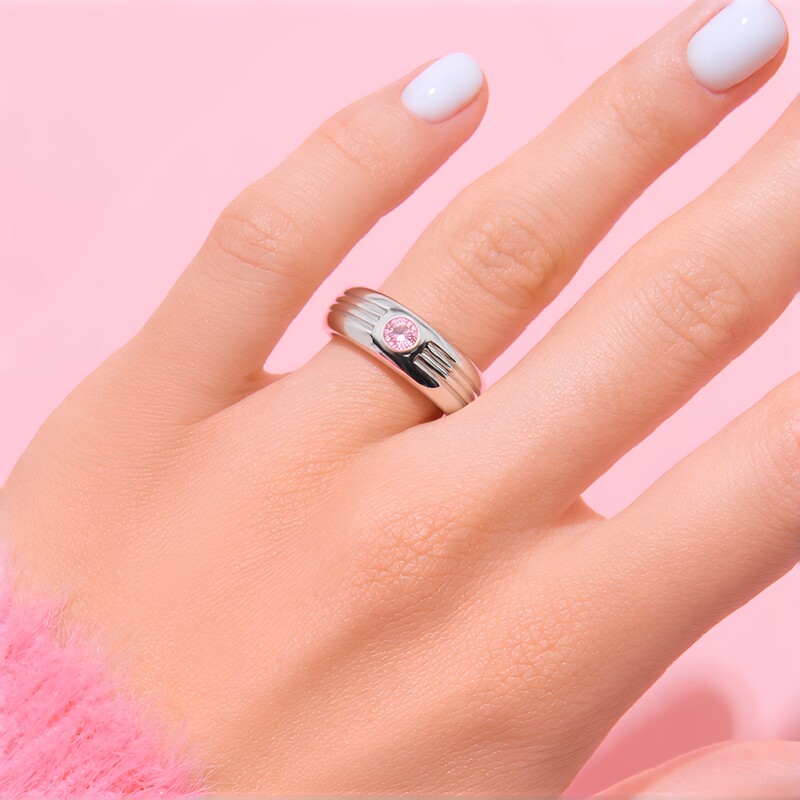 Anillo en plata con Turmalina rosa de Brasil (Pallanova)