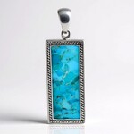 Ciondolo in argento con Turchese Kingman Mohave Blu