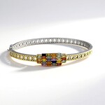 Bracciale in argento con Zaffiro Rosa (Gems en Vogue)