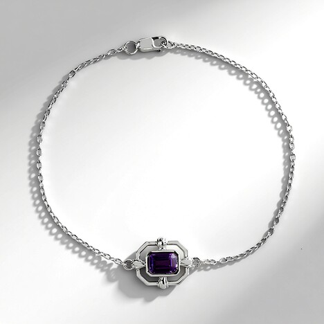 Bracciale in argento con Ametista Rose de France