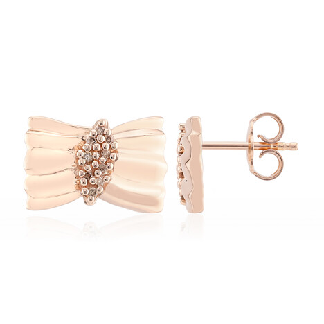 Boucles d'oreilles en argent et Diamant rose Argyle I1 (Annette)
