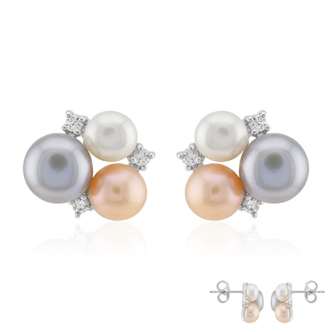 Pendientes en plata con Perla plateada Freshwater (TPC)
