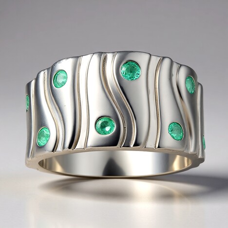 Anello in argento con Smeraldo Russo (SAELOCANA)