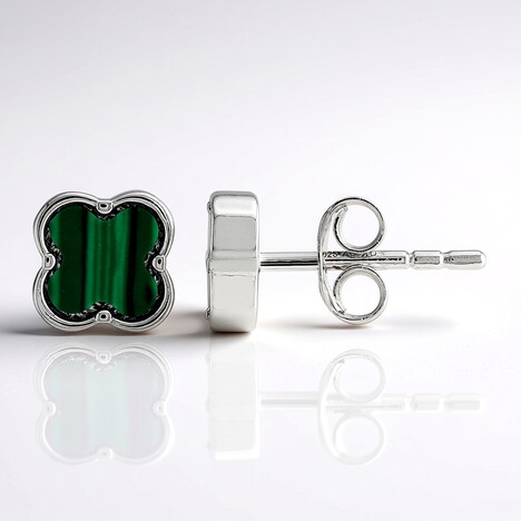 Orecchini in argento con Malachite