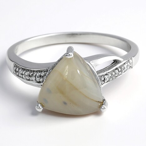 Bague en argent et Agate du Botswana