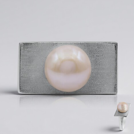 Anello in argento con Perla di Acqua Dolce (TPC)