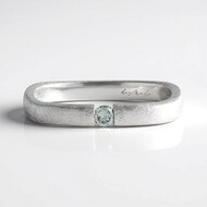 Bague en argent et Diamant bleu ciel I2 (de Melo)