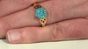 Zilveren ring met neon blauwe apatieten
