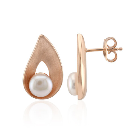 Weiße Süßwasserzuchtperlen-Silberohrringe (TPC)