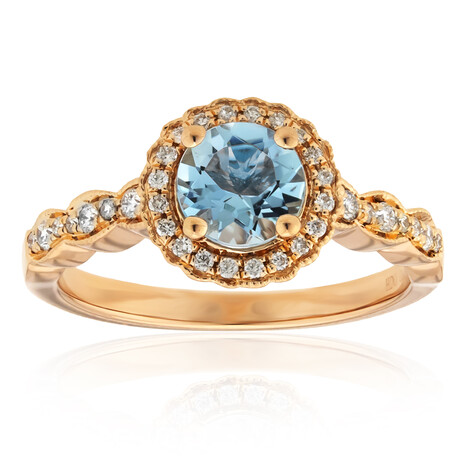 Anello in oro con Acquamarina Brasiliana AAA (CIRARI)