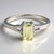 Anello placcato in platino con Kunzite Canarino