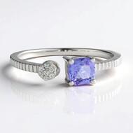 Anillo en plata con Tanzanita