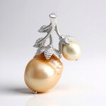 Ciondolo in argento con Perla Ming color Pesca (TPC)