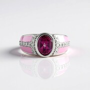 Pinkfarbener Topas-Silberring