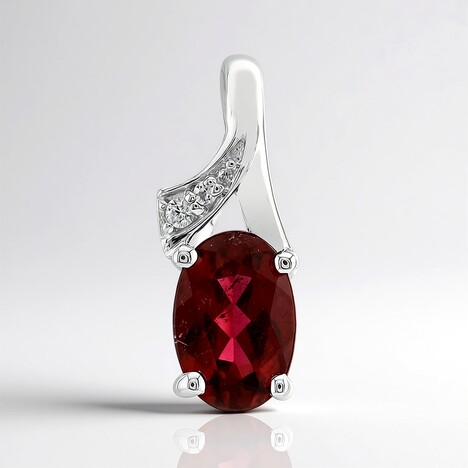 Ciondolo in argento con Rubellite Brasiliana AAA