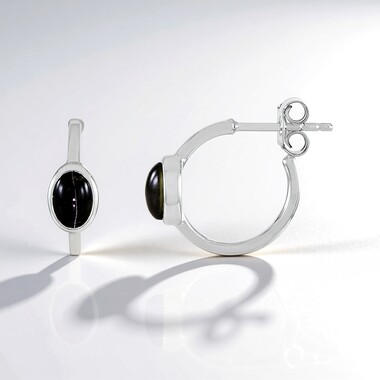 Pendientes en plata con Sillimanita ojo de gato