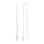 Pendientes en plata con Topacio blanco