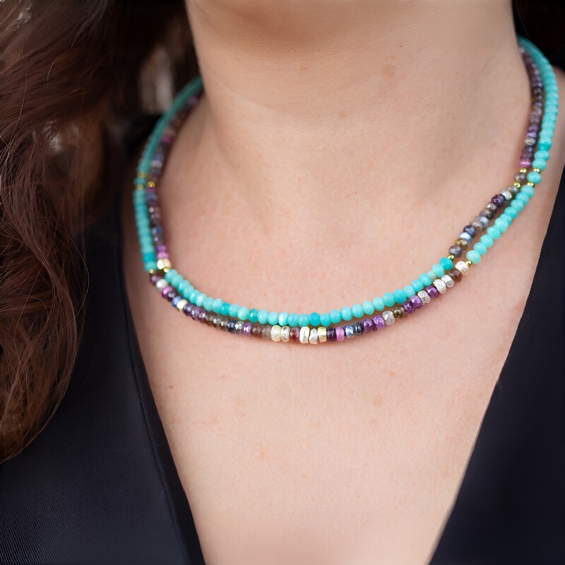 Mystic Sapphire Silver Necklace (Riya)