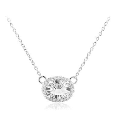 Weißer Topas-Silbercollier