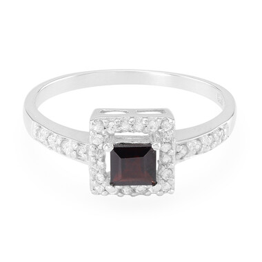 Anello in argento con Granato Mozambico