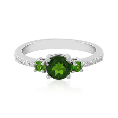 Anello in argento con Diopside Russo