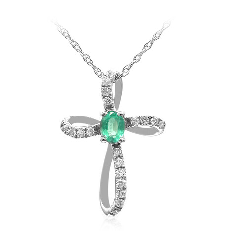 Collana in oro con Smeraldo Zambia AAA