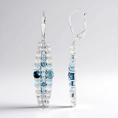 Orecchini in argento con Topazio Blu Londra (KM by Juwelo)