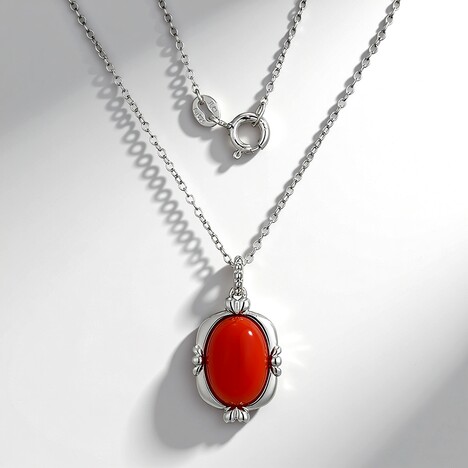 Collana in argento con Agata Rossa
