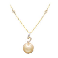 Gouden halsketting met een gouden zuidzee parel (CIRARI)