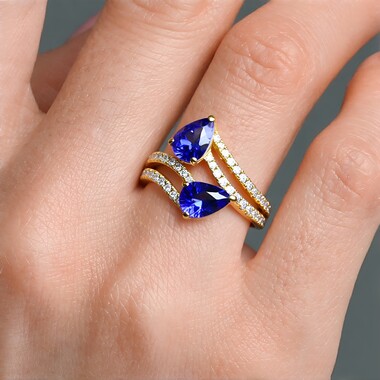 AAA-Tansanit-Goldring (CIRARI)