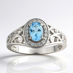 Anello in argento con Acquamarina Santa Maria