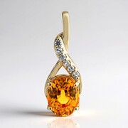Colgante en oro con Zafiro naranja de Ban Ka Cha