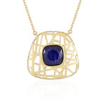 Zilveren halsketting met een Madagaskar Blauwe Saffier (Ornaments by de Melo)