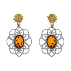 Pendientes en plata con Ámbar báltico