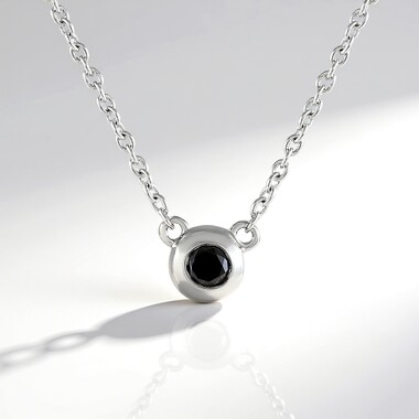 Collana in argento con Diamante Nero
