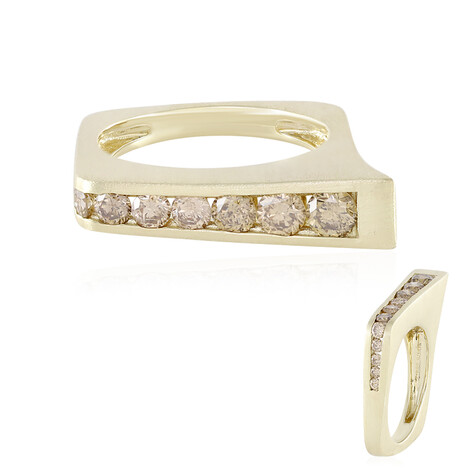 Anillo en oro con Diamante champán I2 (de Melo)