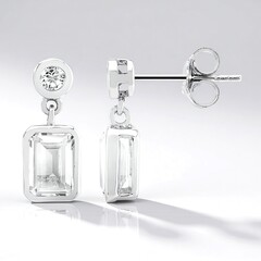 Orecchini in argento con Topazio Bianco