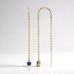 Orecchini in oro con Zaffiro Ceylon Blu