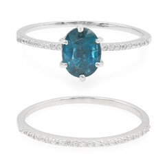 Anello in argento con Cianite Peacock