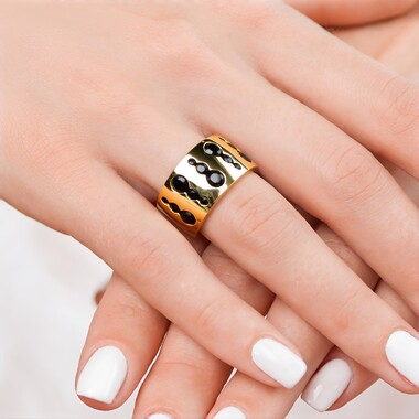 9K Black Diamond Gold Ring (de Melo Gold)