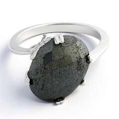 Anello in argento con Ematite Nera