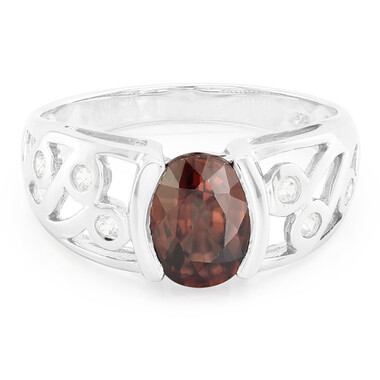 Pinkfarbener Zimt-Zirkon-Goldring