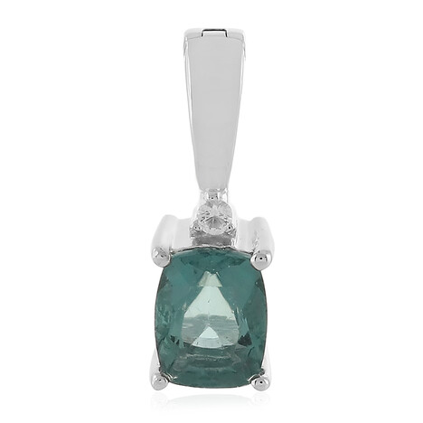 Belgischer Petrolfarbener Fluorit-Silberanhänger