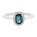 Anello in argento con Cianite Blu Foglia di Tè