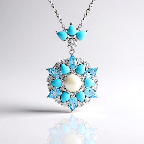 Collana in argento con Perla d'Acqua Dolce Bianca (de Melo Essence)
