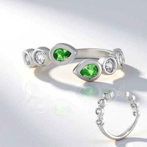 Anello in argento con Tsavorite della Tanzania