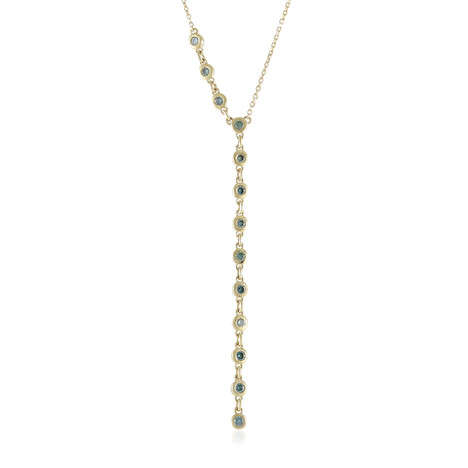 Collana in oro con Diamante blu cielo VS1