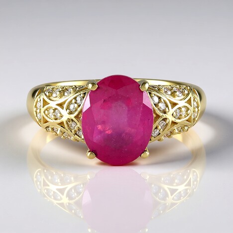 Anello in oro con Zaffiro Rosa (de Melo)